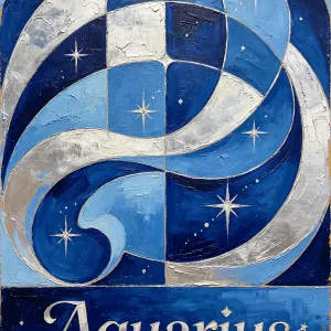 Aquarius Zodiac Abstract Art Print