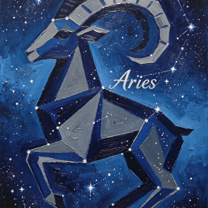 Aries Constellation Oil Painting Print