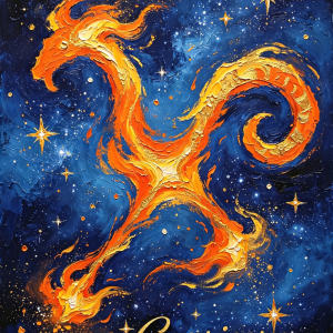 Capricorn Constellation Oil Painting Print