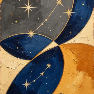Capricorn Zodiac Abstract Art Print