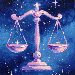 Libra Constellation Oil Painting Print