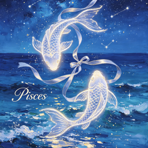 Pisces Constellation Oil Painting Print