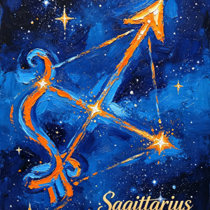 Sagittarius Constellation Oil Painting Print